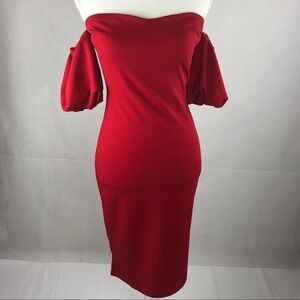 FASHION Nova Rich Red Form Fitting Bodycon Women's Dress M